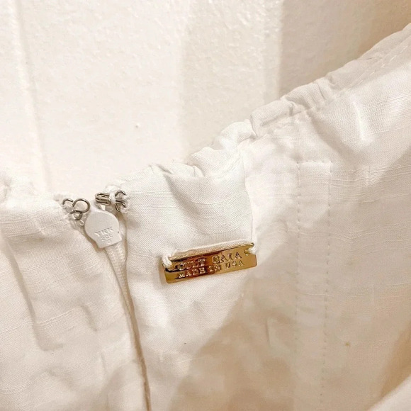 Cult Gaia Simona white linen off shoulder midi Dress size Large - Picture 5 of 16